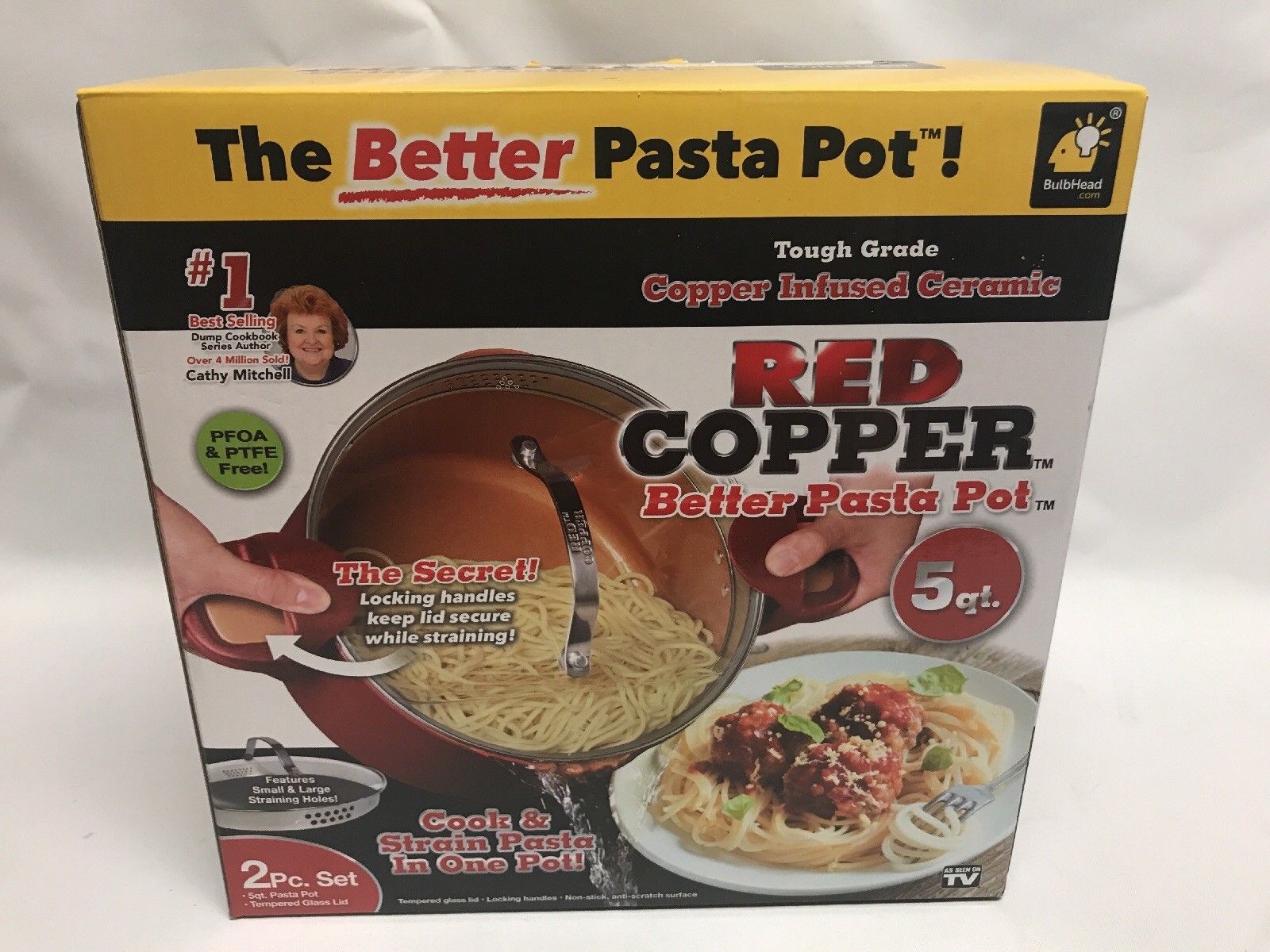 red copper...2pc  5 quart pasta pot